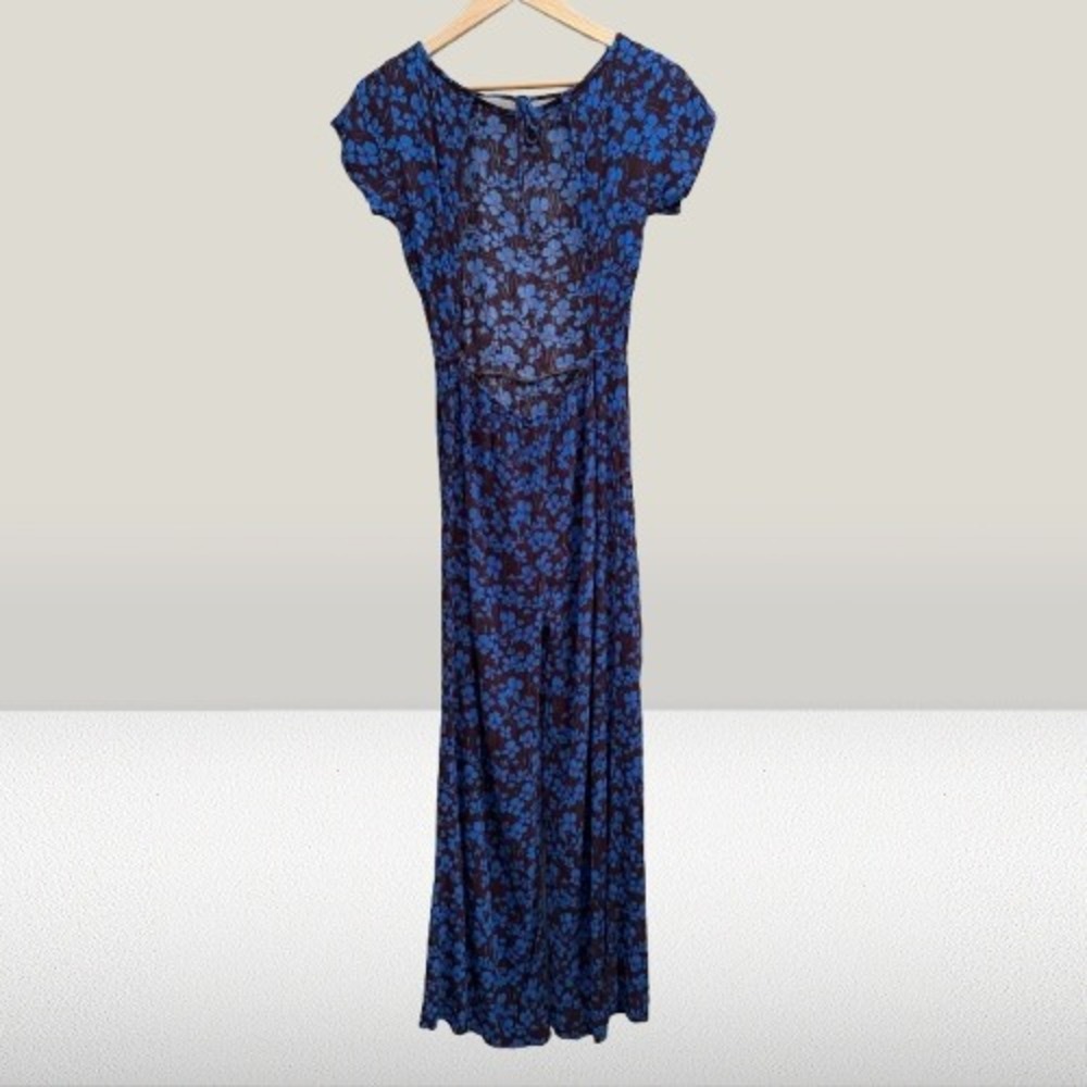 Free People Hailee Jumpsuit Floral Open Back Wide Leg XS - Picture 3 of 5